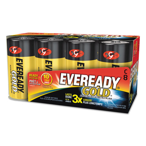 Gold Alkaline Batteries, C, 8 /pk