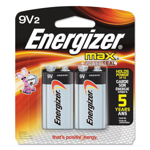 Max Alkaline Batteries, 9v, 2 Batteries/pack