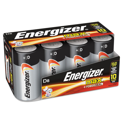 Max Alkaline Batteries, D, 8 Batteries/pack