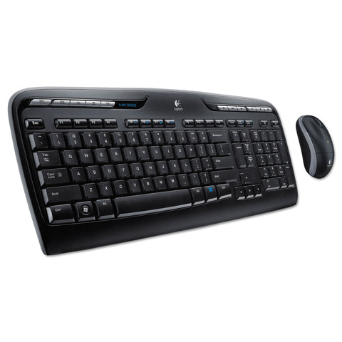 Mk320 Wireless Desktop Set, Keyboard/mouse, Usb, Black