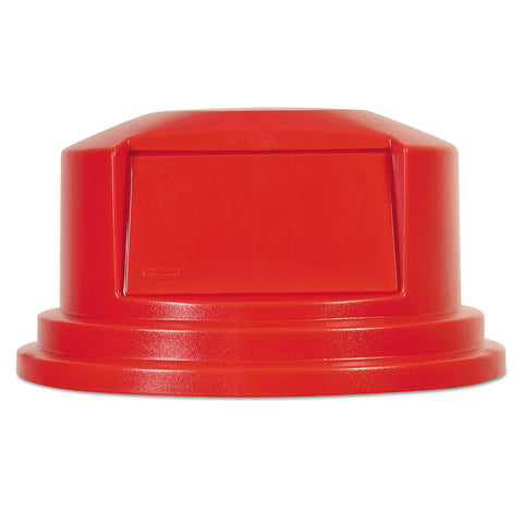 Round Brute Dome Top Lid For 55gal Waste Containers, 27 1/4" Dia, Red