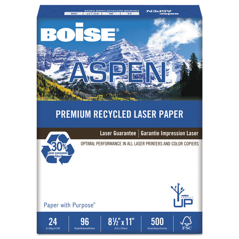 Aspen Premium Laser Paper, 96 Bright, 24lb, 8-1/2 X 11, White, 500 Sheets/ream