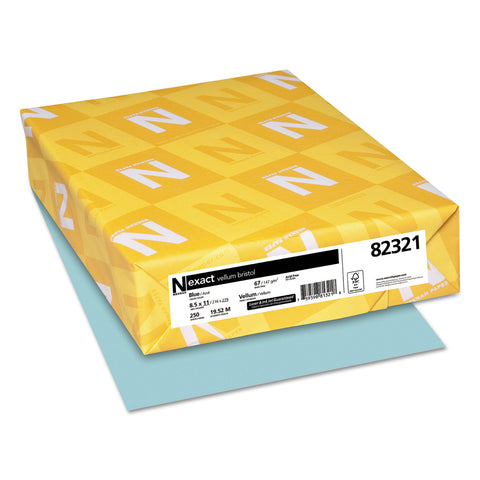 Exact Vellum Bristol Cover Stock, 67lb, 8 1/2 X 11, Blue, 250 Sheets