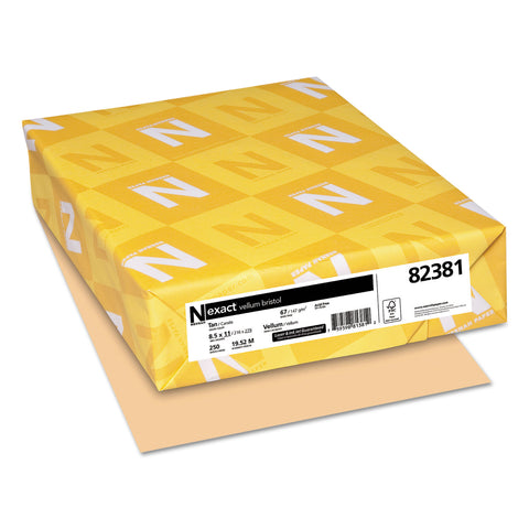 Exact Vellum Bristol Cover Stock, 67lb, 8 1/2 X 11, Tan, 250 Sheets