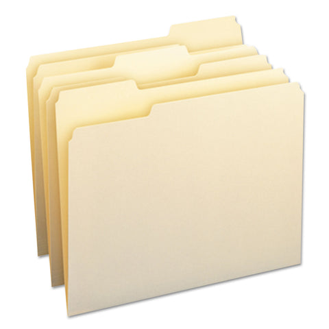 File Folders, 1/3 Cut Assorted, One-Ply Top Tab, Letter, Manila, 24/pack