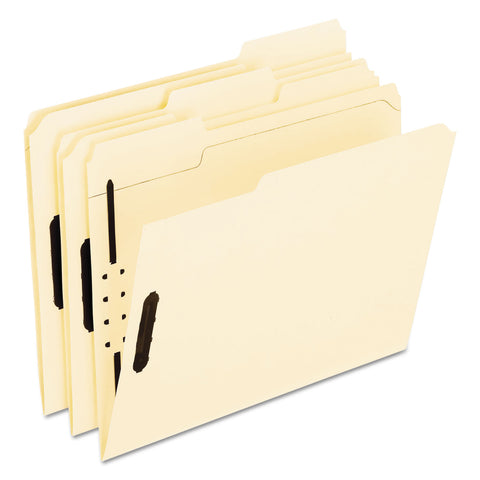 Fastener Folders, 2 Fasteners, 1/3 Cut Tabs, Letter, Manila, 50/box