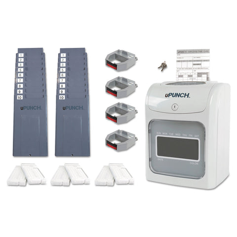 Hn4600 Electronic Calculating Time Clock Bundle, Gray