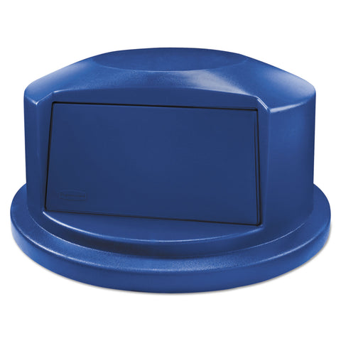 Round Brute Dome Top Lid For 44gal Waste Containers, 24.81" Dia, Blue