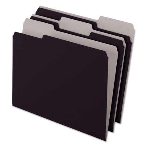 Interior File Folders, 1/3 Cut Top Tab, Letter, Black 100/box