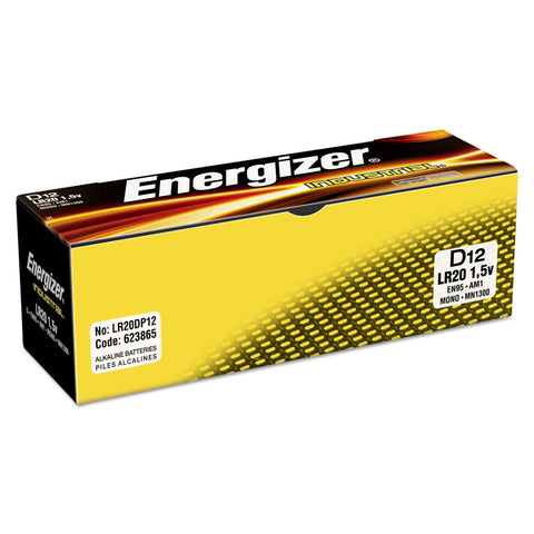 Industrial Alkaline Batteries, D, 12 Batteries/box