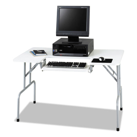 Folding Computer Table, Rectangular, 47 1/2w X 29 3/4d X 28 3/4h, Light Gray