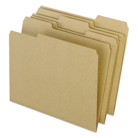 Earthwise By Pendaflex Recycled File Folders, 1/3 Top Tab, Ltr, Natural, 100/bx
