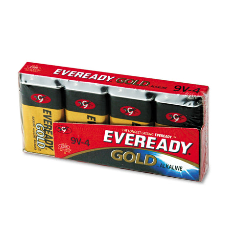 Gold Alkaline Batteries, 9v, 4 /pk