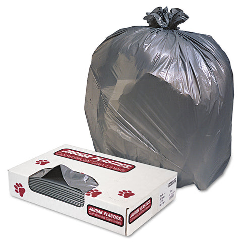 Low-Density Commercial Can Liners, 60gal, 1.3mil, Gray, 100/carton