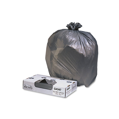 Low-Density Commercial Can Liners, 56gal, 1.7mil, Black, 100/carton