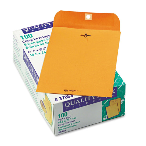 Clasp Envelope, 6 1/2 X 9 1/2, 28lb, Brown Kraft, 100/box