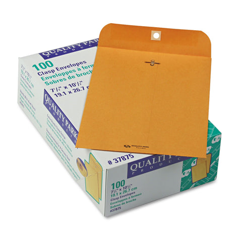 Clasp Envelope, 7 1/2 X 10 1/2, 28lb, Brown Kraft, 100/box