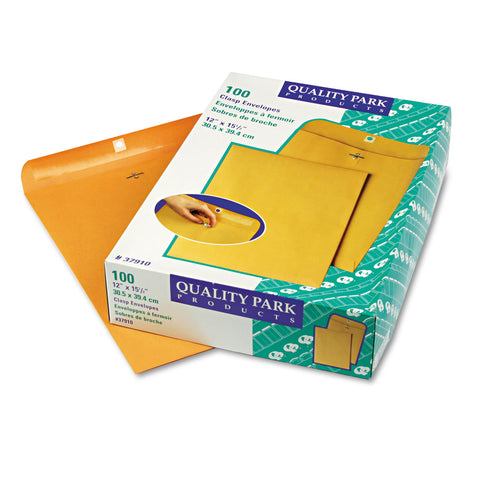 Clasp Envelope, 12 X 15 1/2, 28lb, Brown Kraft, 100/box