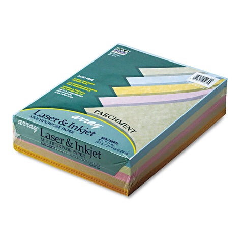 Array Colored Bond Paper, 24lb, 8-1/2 X 11, Assorted Parchment, 500 Sheets/ream