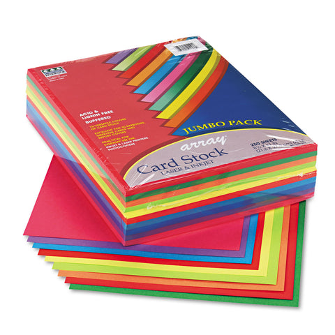 Array Card Stock, 65 Lb., Letter, Assorted Lively Colors, 250 Sheets/pack