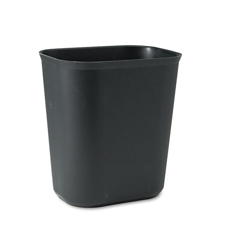 Fire-Resistant Wastebasket, Rectangular, Fiberglass, 3.5gal, Black