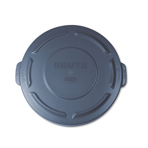 Flat Top Lid For 20-Gallon Round Brute Containers, 19 7/8" Dia., Gray