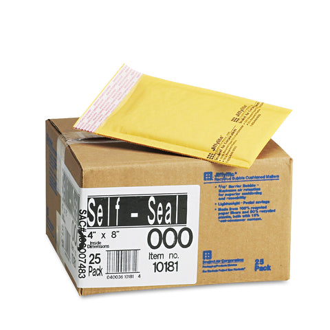 Jiffylite Self Seal Mailer, #000, 4 X 8, Golden Brown, 25/carton