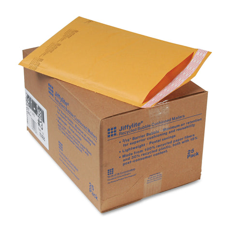 Jiffylite Self Seal Mailer, #3, 8 1/2 X 14 1/2, Golden Brown, 25/carton