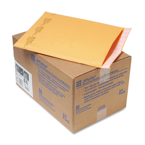 Jiffylite Self Seal Mailer, #4, 9 1/2 X 14 1/2, Gold Brown, 25/carton