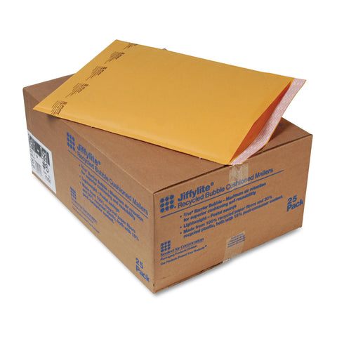 Jiffylite Self Seal Mailer, #6, 12 1/2 X 19, Golden Brown, 25/carton