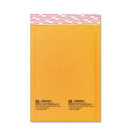 Jiffylite Self Seal Mailer, #0, 6 X 10, Golden Brown, 10/pack