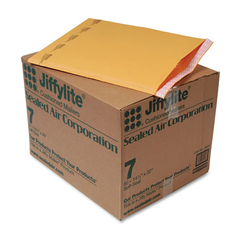 Jiffylite Self Seal Mailer, #7, 14 1/4 X 20, Golden Brown, 50/carton