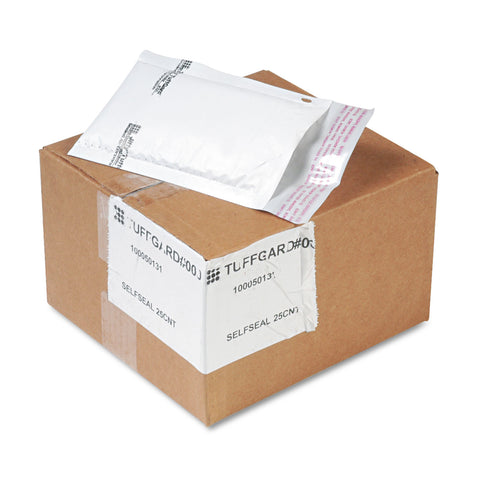 Tuffgard Self-Seal Cushioned Mailer, #000, 4 X 8, White, 25/carton