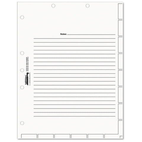 Medical Chart Index Divider Sheets, 8-1/2 X 11, White, 400/box