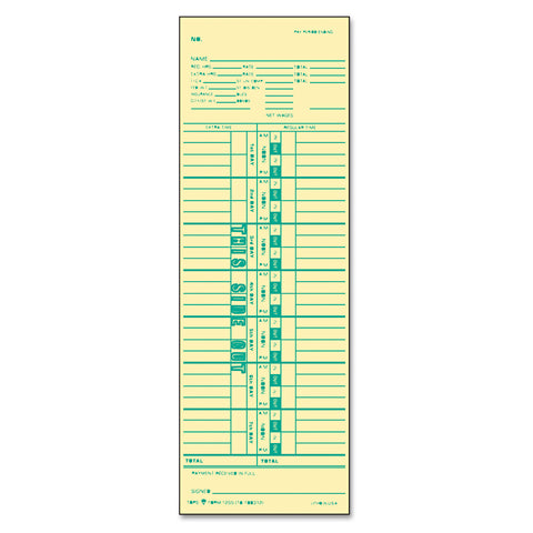 Time Card For Cincinnati/simplex, Weekly, 3 1/2 X 10 1/2, 500/box