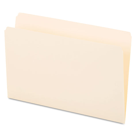 File Folders, Straight Cut, One-Ply Top Tab, Legal, Manila, 100/box