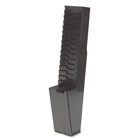 25-Pocket Expanding Time Card Rack, Plastic, Black
