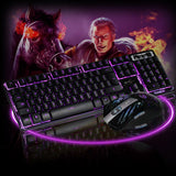 LED Gaming Wired 2.4G keyboard And 3200DPI Mouse Set to Computer Multimedia Gamer