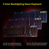 LED Gaming Wired 2.4G keyboard And 3200DPI Mouse Set to Computer Multimedia Gamer