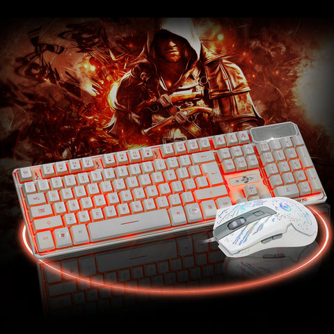 LED Gaming Wired 2.4G keyboard And 3200DPI Mouse Set to Computer Multimedia Gamer