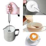 Shipping from USAElectric Stainless Steel Milk Frother  Wand Slim Handheld Milk Frother Coffee Latte & Cappuccino with Stand