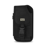 REIKO VERTICAL RUGGED POUCH WITH BUCKLE SAMSUNG GALAXY NOTE2 N7100 IN BLACK (6.417X3.62X0.7 INCHES PLUS)