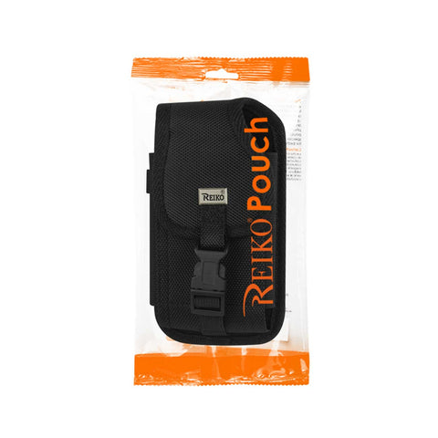 REIKO VERTICAL RUGGED POUCH WITH BUCKLE SAMSUNG GALAXY NOTE2 N7100 IN BLACK (6.417X3.62X0.7 INCHES PLUS)