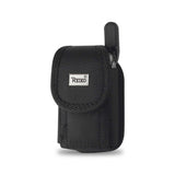 REIKO VERTICAL RUGGED POUCH M SIZE IN BLACK WITH VELCRO BUCKLE CLIP (3.5X2.05X1.1 INCHES)