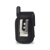 REIKO VERTICAL RUGGED POUCH M SIZE IN BLACK WITH VELCRO BUCKLE CLIP (3.5X2.05X1.1 INCHES)