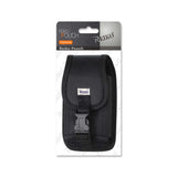 VERTICAL RUGGED POUCH HTC HD2 T8585 PLUS-BLACK WITH VELCRO BUCKLE CLIP (5.16X3.04X0.83 INCHES)