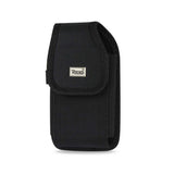 REIKO VERTICAL RUGGED MEDIAN SIZE POUCH WITH BUCKLE CLIP IN BLACK (3.5X2.05X1.1 INCHES)