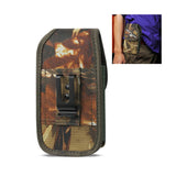 VERTICAL RUGGED POUCH IPHONE 6 PLUS/ 6S PLUS/ 7 PLUS/ SAMSUNG GALAXY S8 EDGE LEAVES PATTERN CELL PHONE WITH COVER IN CAMOUFLAGE (6.62X3.46X0.68 INCHES PLUS)