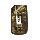 REIKO VERTICAL RUGGED MEDIAN SIZE POUCH WITH METAL BELT CLIP IN CAMOUFLAGE (3.5X2.05X1.1 INCHES)