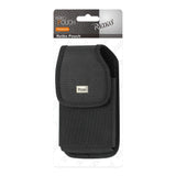 REIKO VERTICAL RUGGED POUCH SAMSUNG GALAXY S4 WITH METAL BELT CLIP IN BLACK ( 5.78x3.15x0.71 INCHES PLUS)